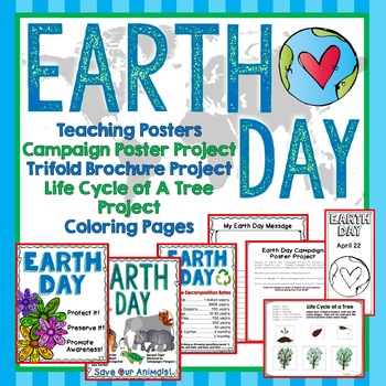 Preview of Earth Day Trifold Brochure Project, Teaching Posters, Life Cycle of a Tree