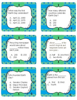 Earth Day Trivia Game By Julianne Zielinski Teachers Pay Teachers