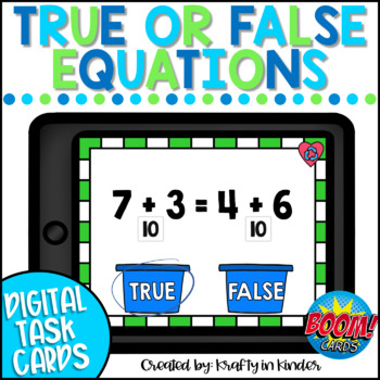 Preview of Earth Day Math Boom Cards True or False Equations