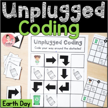 Preview of Earth Day Unplugged Coding Activity for Beginners (English and French)