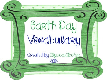 Preview of Earth Day Vocabulary