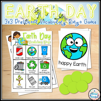 Preview of Earth Day Vocabulary Bingo Game for Preschool, Pre-K, Daycare, and Speech