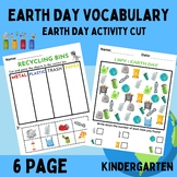 Earth Day Vocabulary - Earth Day Activity Cut - Recycling Bins