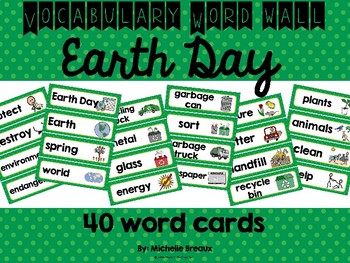 Preview of Earth Day Vocabulary Word Wall--40 words