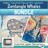 Earth Day WHALES Art Project BUNDLE with 2 VIDEO guides 4t