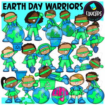 Preview of Earth Day Warriors Clip Art Set - EARTH DAY {Educlips Clipart}
