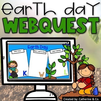 Preview of Earth Day WebQuest - April Digital Research Activity & Worksheets