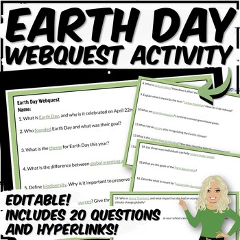 Preview of Earth Day Webquest | Conservation | Editable | Distance Learning
