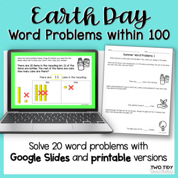 Preview of Earth Day Word Problems within 100 Printables | Google Distance Learning