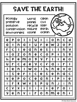 earth day word search by rockin resources teachers pay teachers