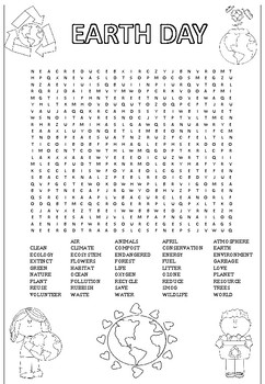 Earth Day Word Search by Nat's Classroom | Teachers Pay Teachers