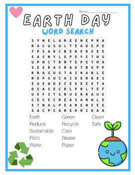 Preview of Earth Day Word Search