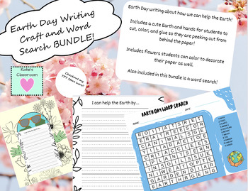 Preview of Earth Day BUNDLE: 2 Word Searches and a Writing Craft!!!