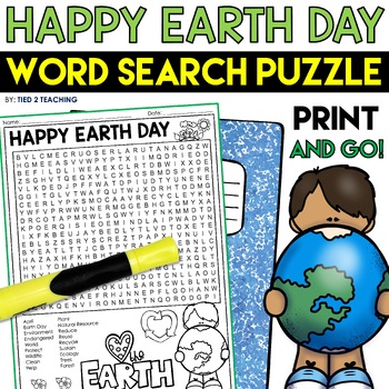 Preview of Earth Day Word Search Puzzle Earth Day April Word Find Puzzle Early Finishers