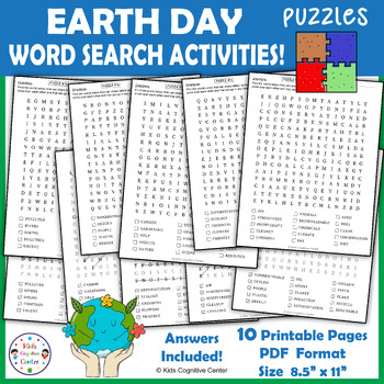Preview of Earth Day Word Search, Earth Day Puzzle Activities, Earth Day Worksheets.