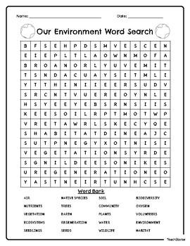 Preview of Earth Day Word Search - Printable