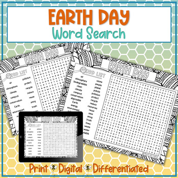 Preview of Earth Day Word Search Puzzle Activity