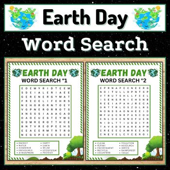 Preview of Earth Day Word Search Puzzle | Printable Earth Day Game, Day of Peace