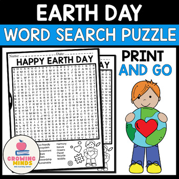 Preview of Earth Day Word Search Puzzles April Word Find Puzzle for Early Finishers