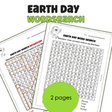 Earth Day Word Search for Kids - Word Search - Morning Work