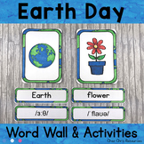 Earth Day Word Wall Words, Flashcards and Matching Games