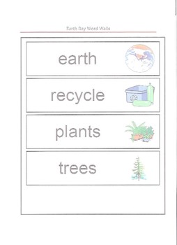 Preview of Earth Day Word Walls