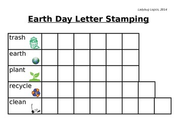 Preview of Earth Day Words Letter Stamping