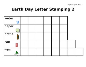 Preview of Earth Day Words Letter Stamping 2