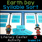 Earth Day Words Syllable Sort Literacy Center