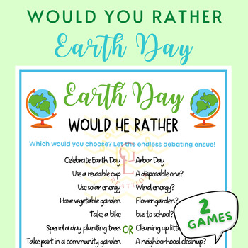 Preview of Earth Day Would You Rather speech therapy Activities middle high school 4th 5th