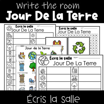 Preview of Earth Day Write The Room | Écris La Salle le Jour de la Terre