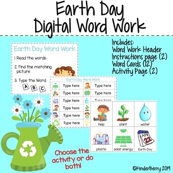 Preview of Earth Day Write the Room + Sentence Writing Activity | Digital Version