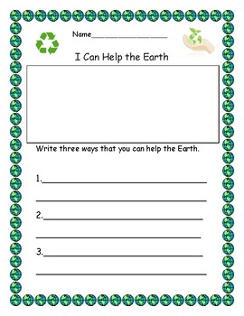 Preview of Earth Day Writing