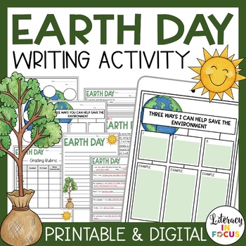 Preview of Earth Day Writing Activity | Google Classroom | Printable & Digital