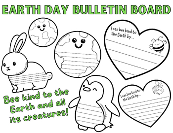 Preview of Earth Day Writing Bulletin Board Craft - Differentiated - Bee Kind