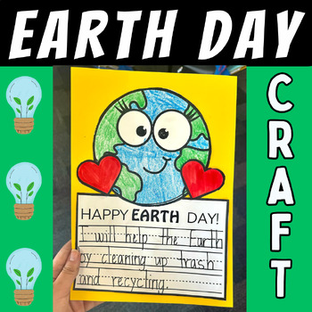 Preview of Earth Day Writing Craft Craftivity Bulletin Board Activities Spring April Kinder