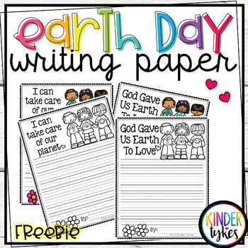 Preview of Earth Day Writing Paper Freebie