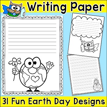 Preview of Earth Day Writing Paper with Lines - Makes a Fun Spring Bulletin Board