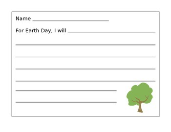 Preview of Earth Day Writing Prompt