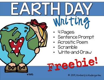 Preview of FREEBIE! Earth Day Writing Prompts. 4 Pages, No Prep!