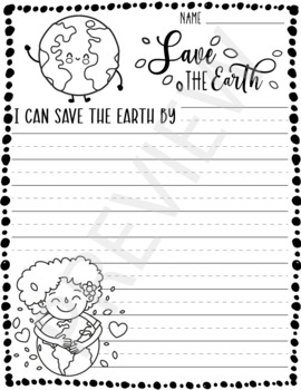 Preview of Earth Day Writing Template