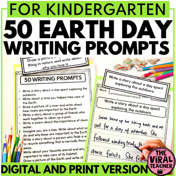 Preview of Earth Day Writing Prompts | Earth Day Activities for Kindergarten