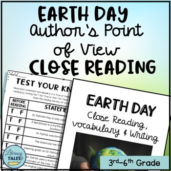 Preview of Earth Day Close Reading Comprehension Passages & Questions -Reading Strategies