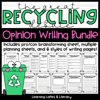 Preview of Earth Day Writing Recycling Activity Opinion Writing April Writing Prompts