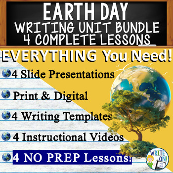 Preview of Earth Day - 4 Writing Prompts, Graphic Organizers, Rubrics, Templates, Outlines