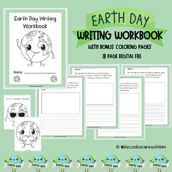 Preview of Earth Day Writing Workbook Hassle Free, Just Print!