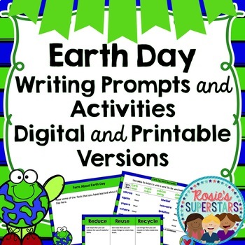 Earth Day Writing Prompts and Activities: Digital and Printable Versions