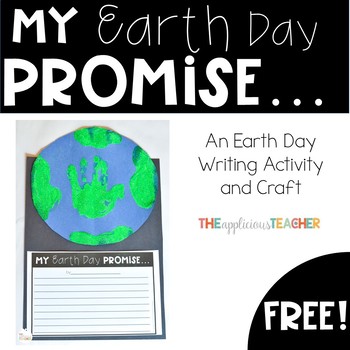 Preview of Earth Day Activity Writing and Hand-print Earth Craft Free