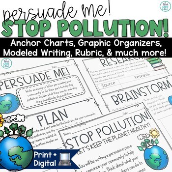 Preview of Persuasive Writing Water Air Pollution Human Impact on the Environment Activity