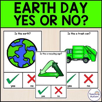 Preview of Earth Day Yes or No Question Task Cards | Earth Day Task Box